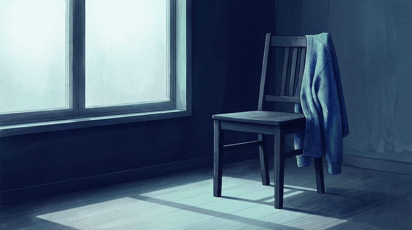 An upright wooden chair by a window, suggesting a quiet few minutes of sitting practice