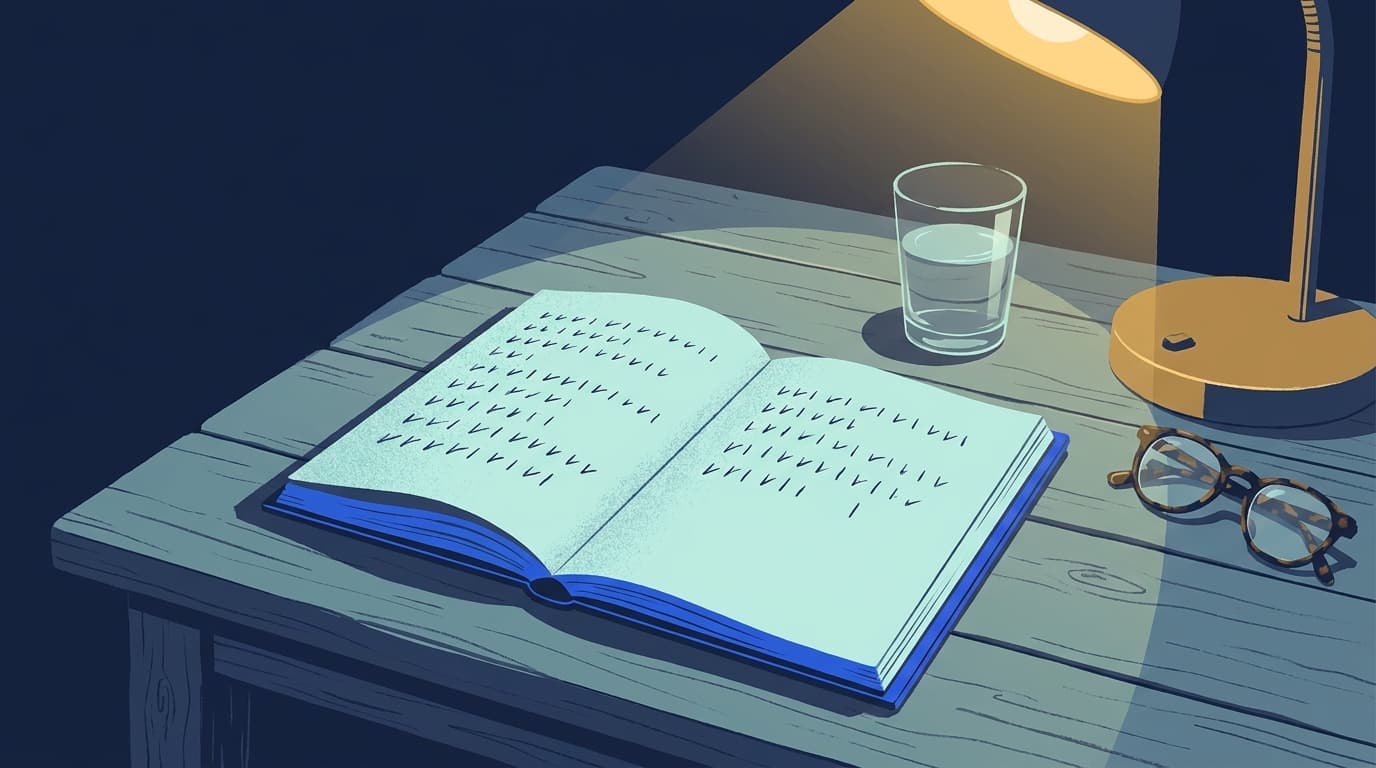 Un carnet ouvert sur une table, avec des traits réguliers notés jour après jour